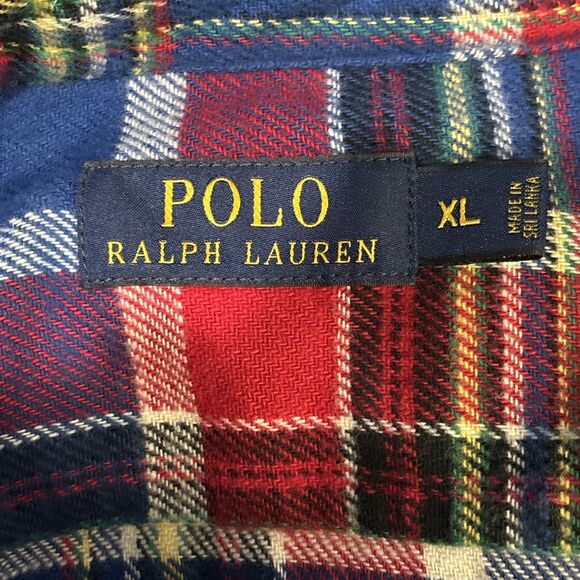 Polo Ralph Lauren Shirt Men’s Size XL Plaid Button Up Flannel Cotton Pockets - Picture 11 of 13